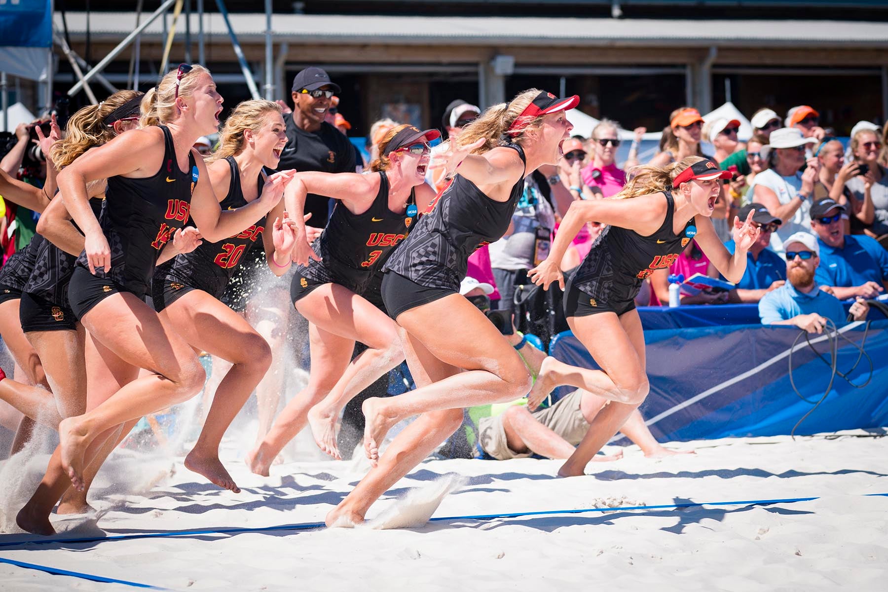 USC beach volleyball jubilation