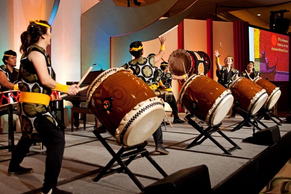 Drummers perform at gala