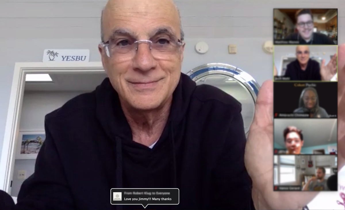 Jimmy Iovine on Zoom call with students from the USC Iovine and Young Academy