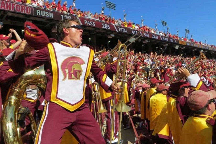 Chris Wodniak and trombone with band