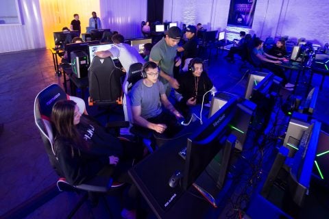 Espoprts in Los Angeles: E-Coliseum gamers enjoying Fortnite tournament