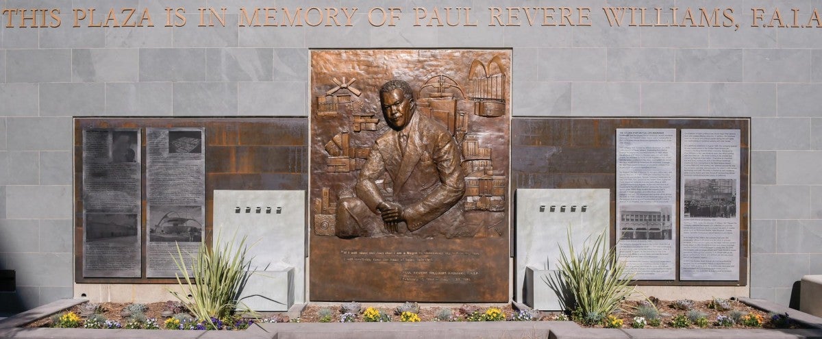 Paul R. Williams Bronze Memorial (USC PHOTO/GUS RUELAS}