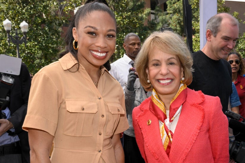 Allyson Felix and Carol L. Folt