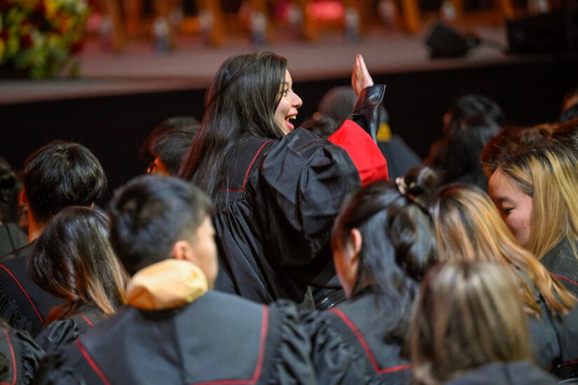 USC new student convocation: Students in academic robes