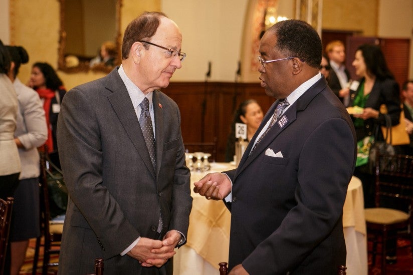 President C. L. Max Nikias with County Supervisor Mark Ridley Thomas