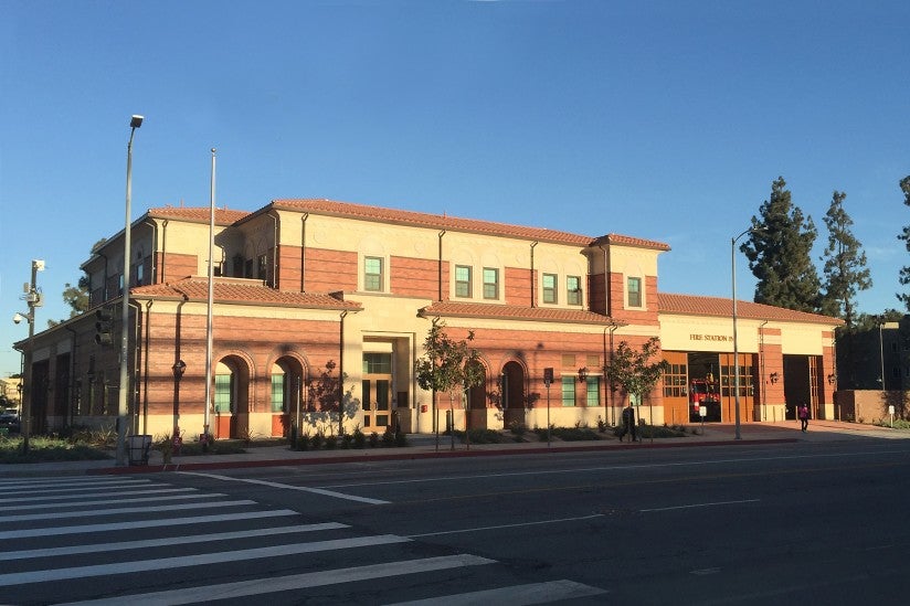 Newly opened Fire Station 15 on Hoover and 30th. (USC Photo/Holly Wilder)
