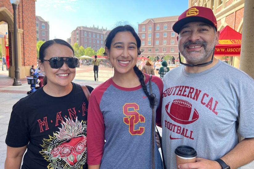USC move-in day: Erica, Solano and Lou Marquez