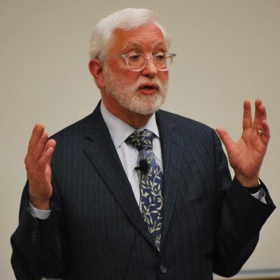 Judge Jed Rakoff delivers a lecture.