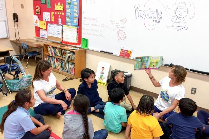 yoga at USC: 3rd grade at Vermont Elementary read about yoga