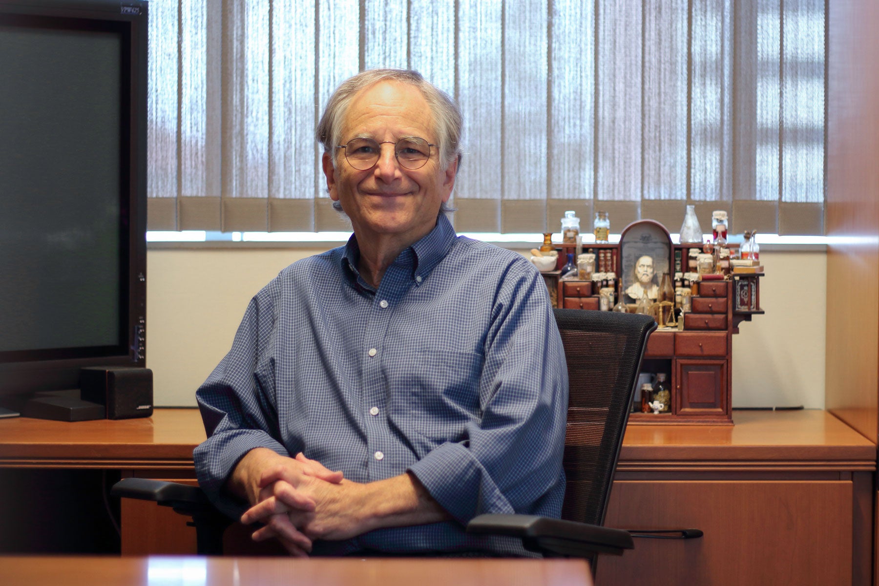 Len Adleman in his office at USC