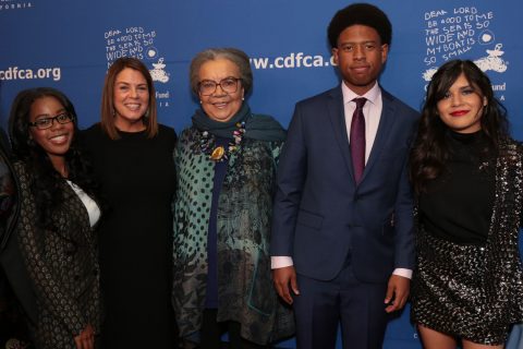 USC Mork Family Scholar Jacqueline Martinez with Children’s Defense Fund founder Marian Wright Edelman and other scholars 