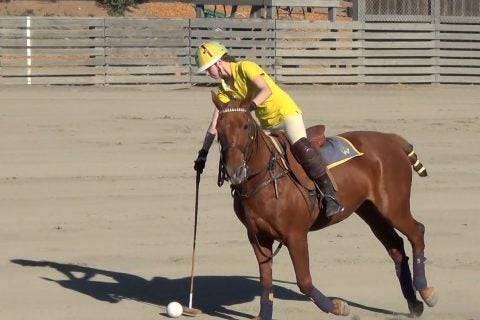 Richelle playing polo 