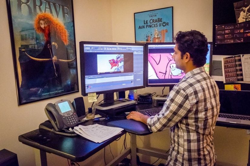 Arjun Rihan at work at Pixar