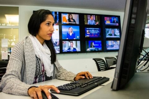 Sanika Bhargaw working in media center