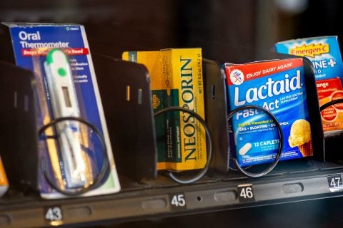 Student access to health products: Close-up of products