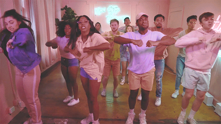 Video clip from USC student dance group NSQK performing choreography for Troyboi's Drip (No Mayo).