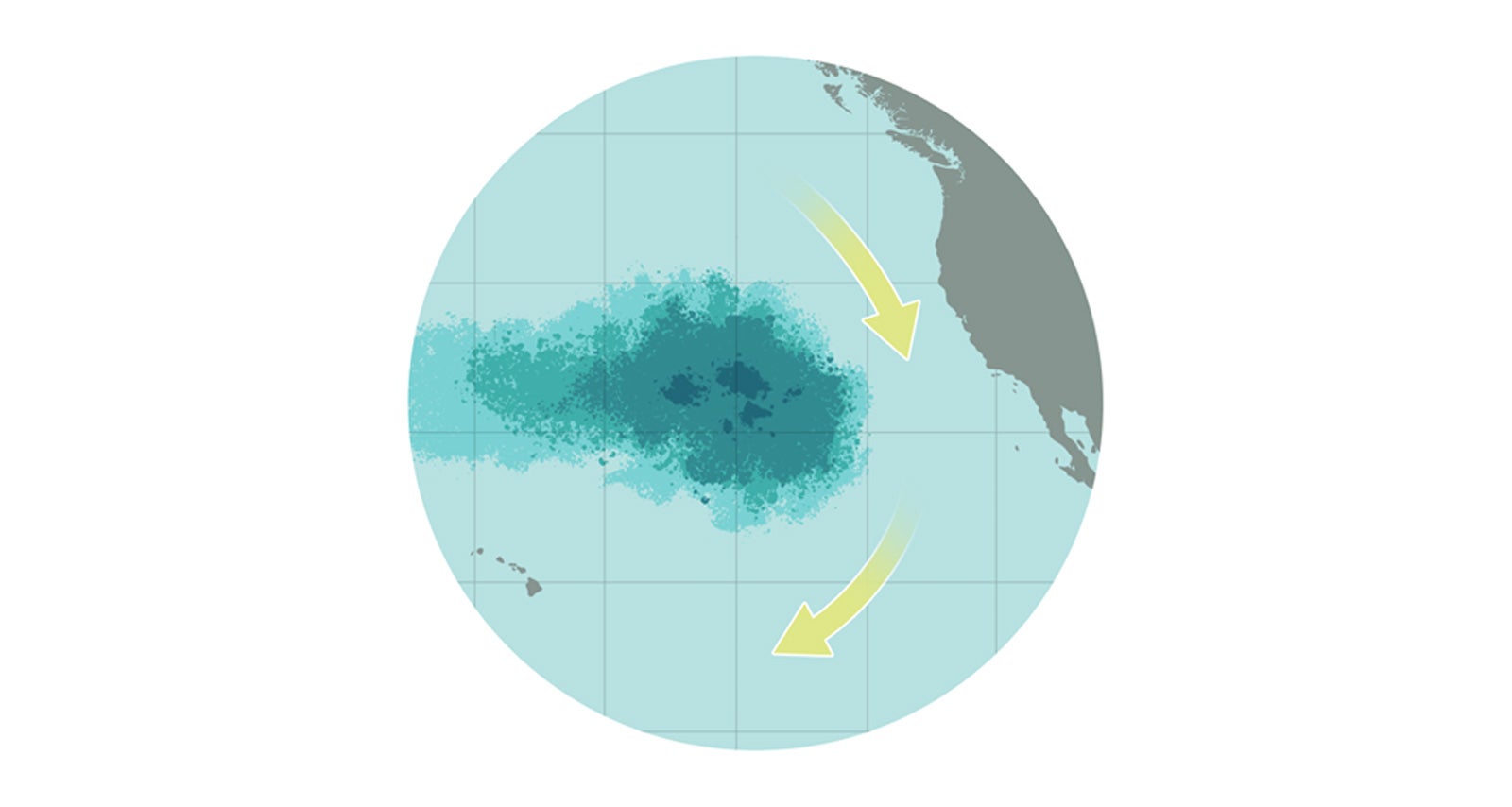 Map of the great Pacific Garbage Patch.