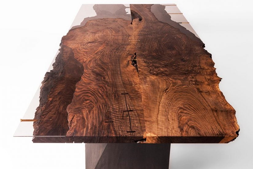 Walnut table designed by Taylor Donsker