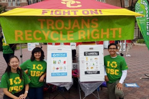 USC recycling trash sustainability