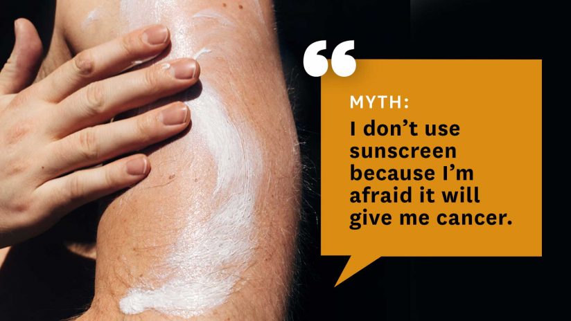 graphic with myth about sunscreen