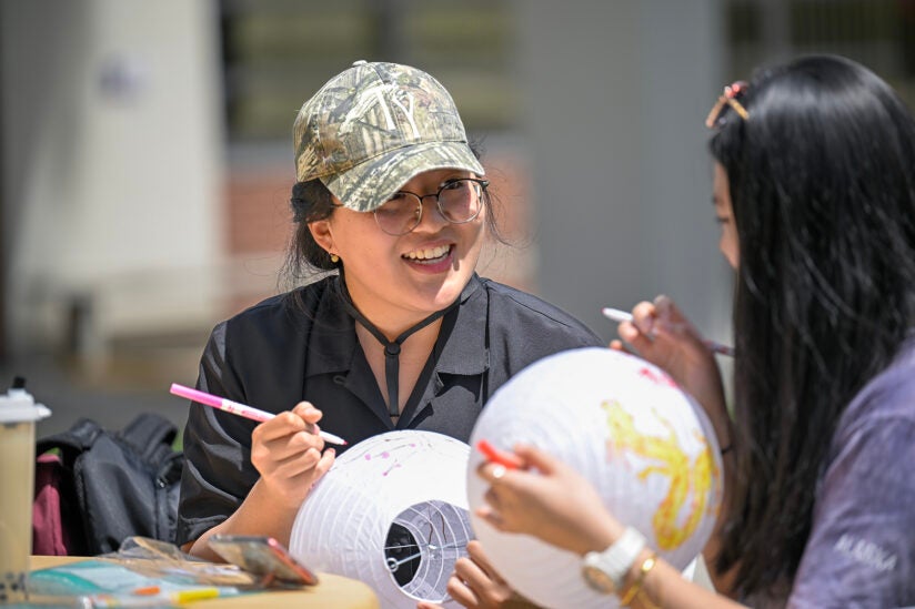 USC Asian American and Pacific Islander Heritage Month: Students decorate paper lanterns