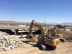 The recent collapse of an Interstate 10 bridge in Riverside County due to heavy rains illustrates the major disruption that "structurally deficient" or "functionally obsolete" can have if they are not repaired. (Photo by Caltrans)