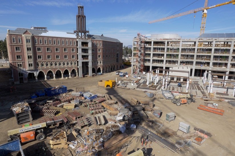 USC Village construction Dec. 13 2015