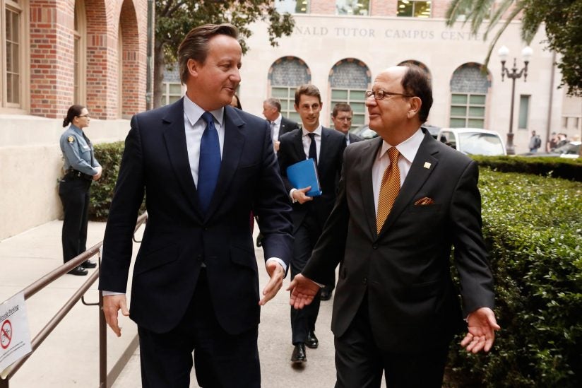 David Cameron and C. L. Max Nikias
