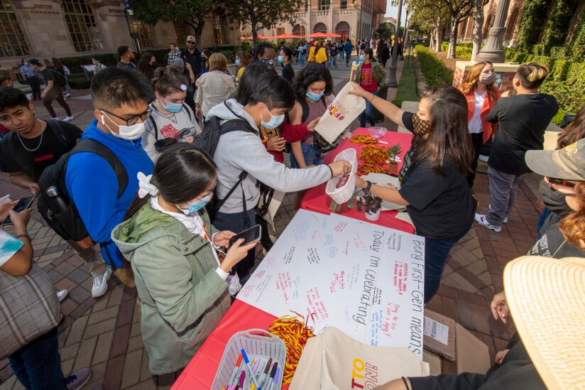 First-generation students at USC: Bag, stickers and buttons
