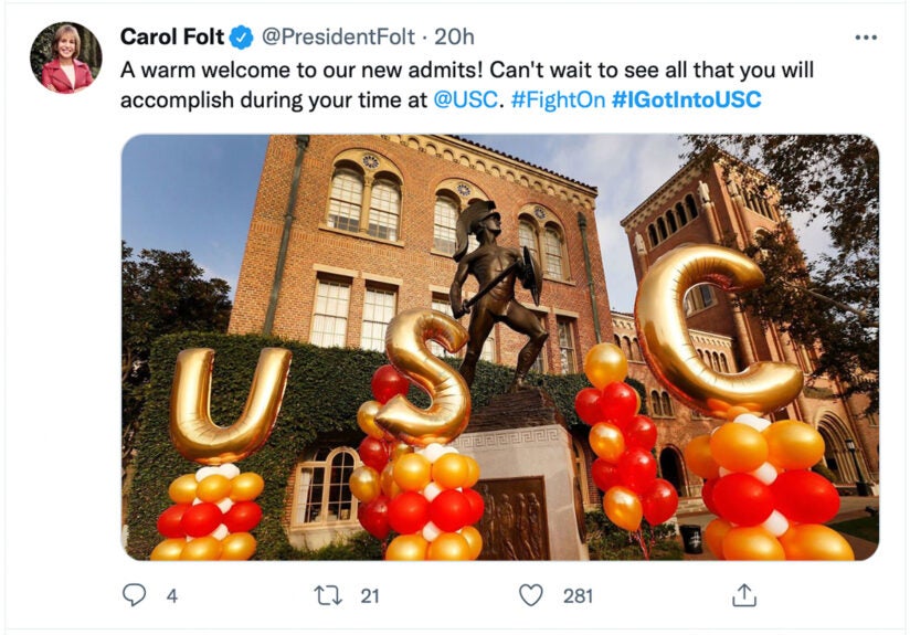 #IGotIntoUSC: Celebrating USC acceptance letter 2022