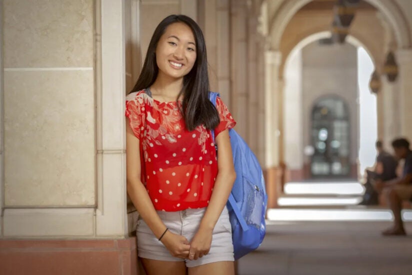 USC graduating student Leily Zhu during her freshman year