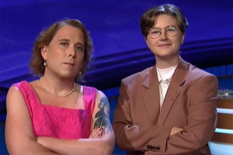 LGBTQ+ Jeopardy contestants: Amy Schneider and Matteo Roach