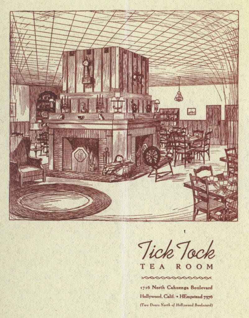Tick Tock Tea Room menu cover