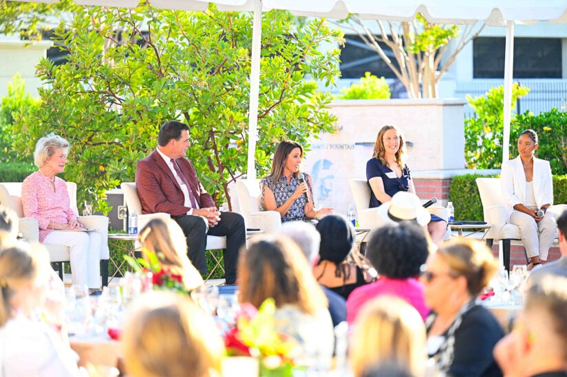 Title IX panel: Barbara Hedges, Mike Bohn, Janet Evans, Lindsay Gottlieb and Eryn Cayetano