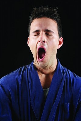 Man yawning