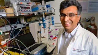 USC professor Sri Narayan in the lab