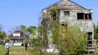 students explore area around abandoned home