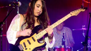 Keri Prather performing at student showcase