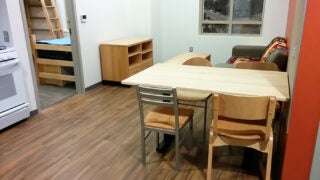 Living room of a residential unit at USC village.