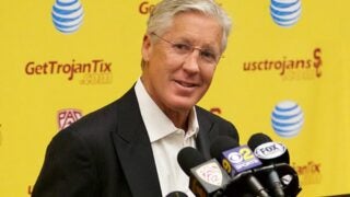 Former Trojan football coach Pete Carroll