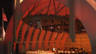 USC Trojan Marching Band performing at the Hollywood Bowl