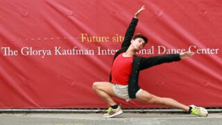 Paulo Hernandez-Farella at the site of the new dance center under construction