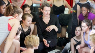 Fiona Lummis teaching dance students
