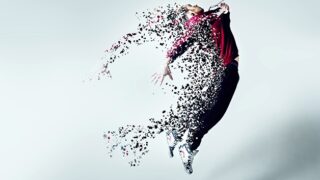 individual composed of particles illustration