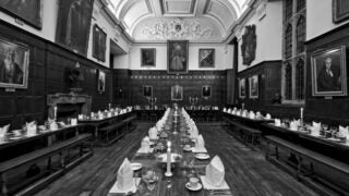 Large dining table withe meal placements