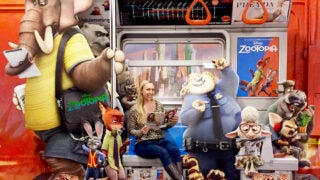 Heather Blodget on the Zootopia train set