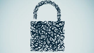 Letters and words creating an open lock