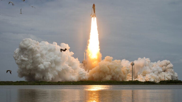 Rocket launching into space