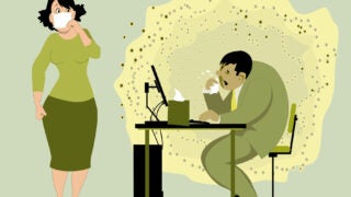 Graphic of people catching the flu