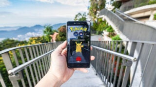 Pokemon Go game on phone